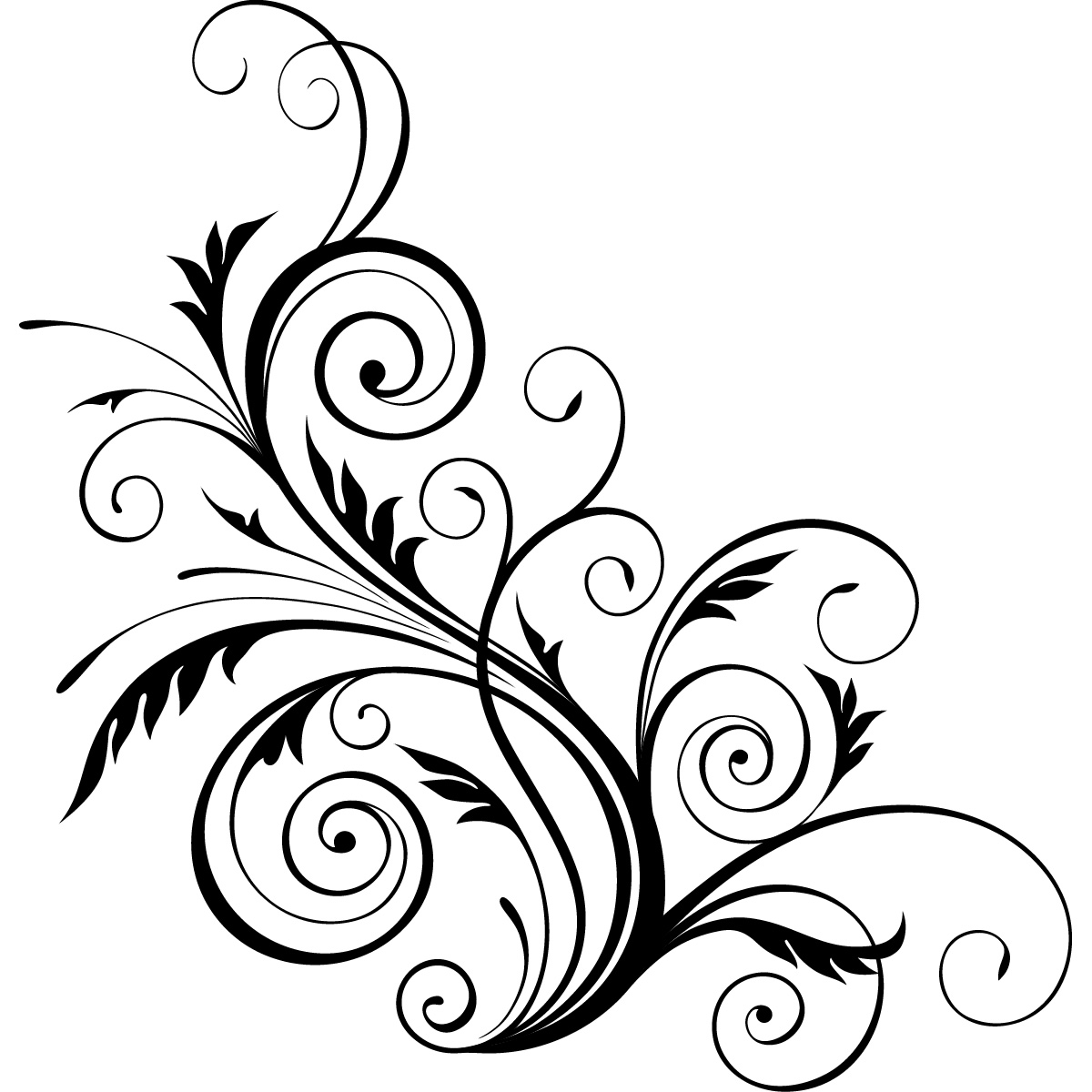 1200x1200 Swirl Clipart Floral