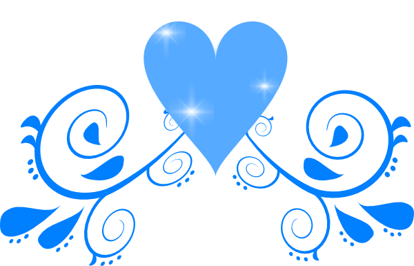 600x385 Blue Heart Swirl Clip Art
