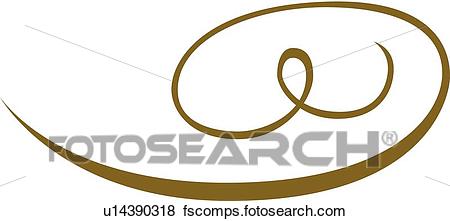 450x221 Clip Art Of Brown Swirl Line Design U14390318