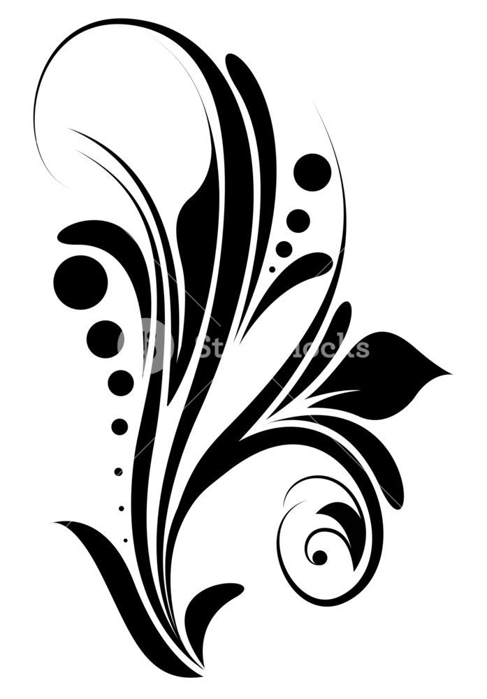 697x1000 Floral Design Swirl Element Royalty Free Stock Image