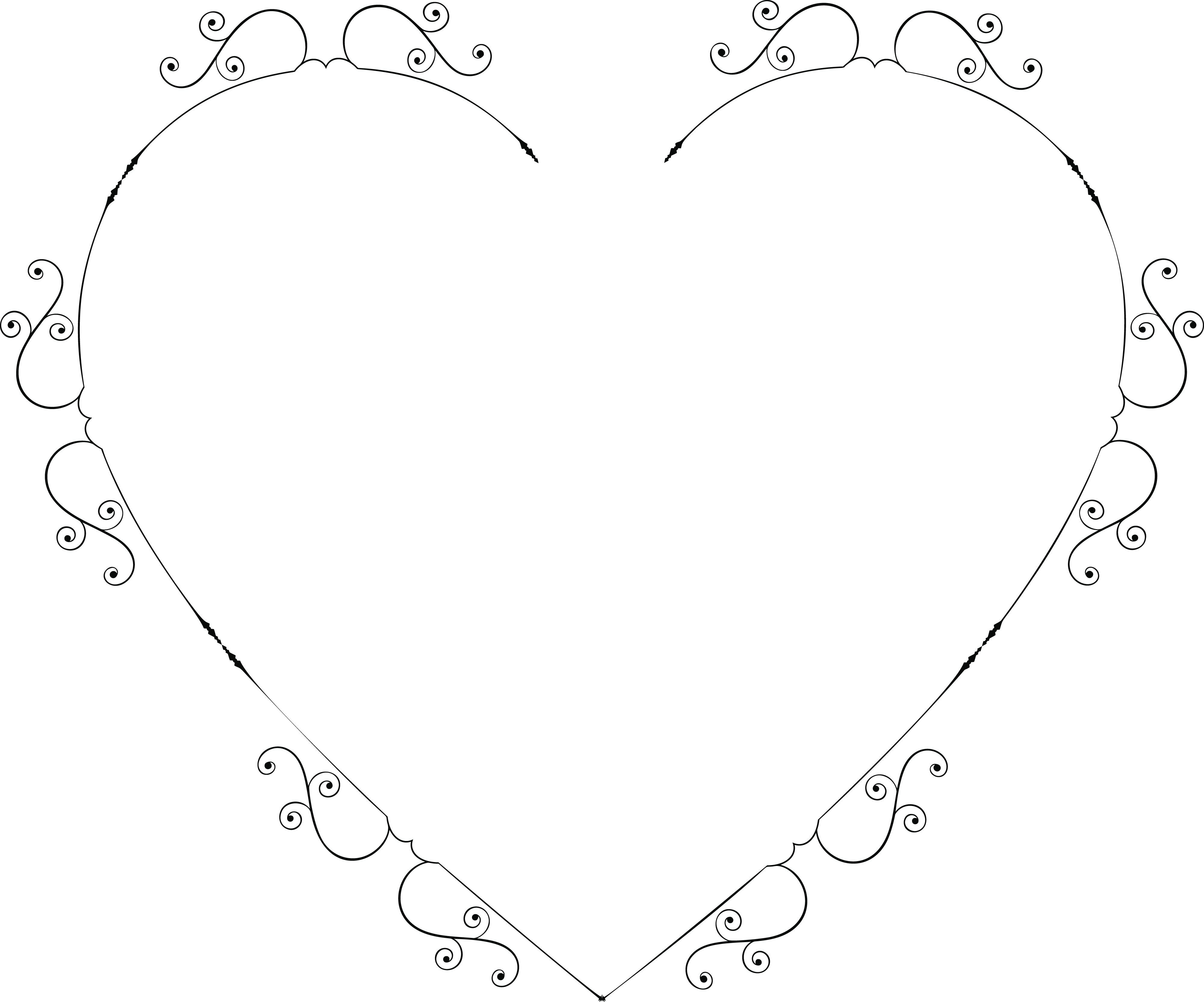 4000x3329 Free Clipart Of A Heart Swirl Frame