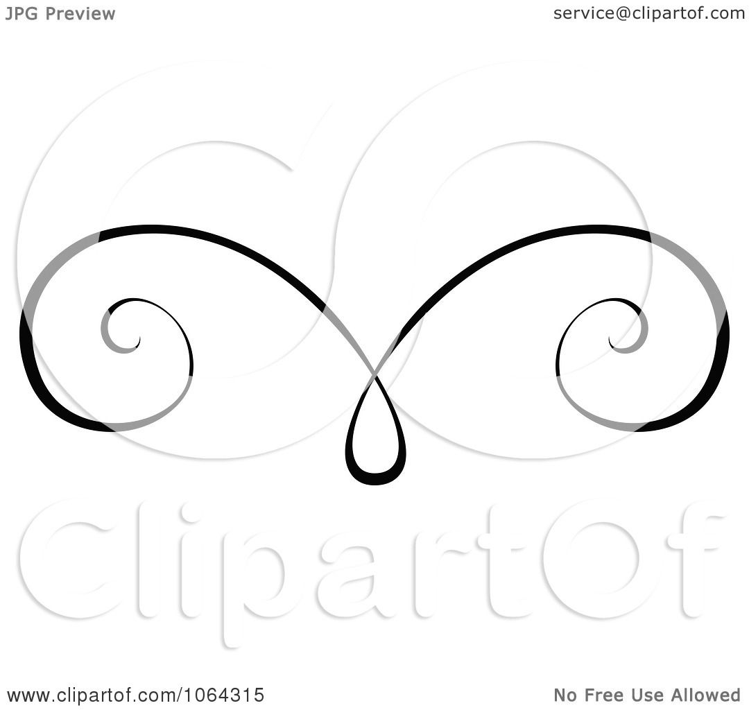 1080x1024 Clipart Black Swirl Rule Design Element 6