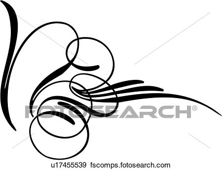 450x345 Clip Art Of , Pinstriping, Side Swirl, Swirl, U17455539