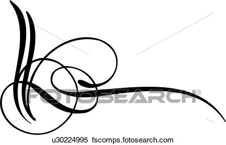 450x289 Clipart Of , Pinstriping, Side Swirl, Swirl, U30224995