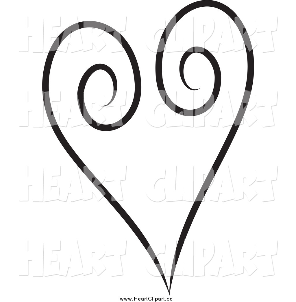 1024x1044 Black And White Swirl Heart Clipart