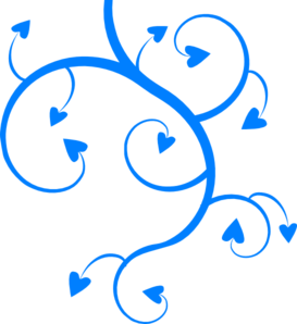 273x298 Blue Hearts Swirls Leaves Clip Art
