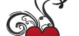272x125 Heart Swirl Decoration Clip Art