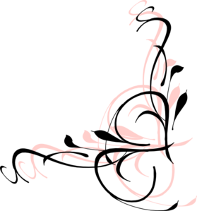 279x299 Floral Swirls Pink And Black Clip Art
