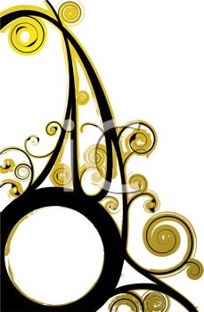 229x350 Gold Swirl Clipart