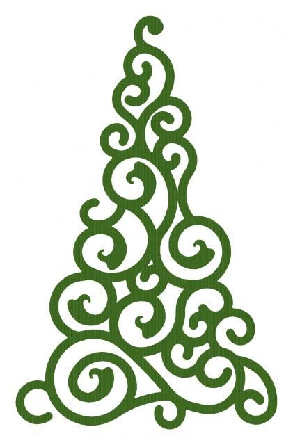 421x640 Swirl Christmas Tree Clipart