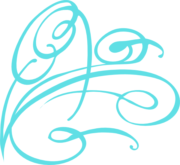600x549 Teal Clipart Decorative Swirl