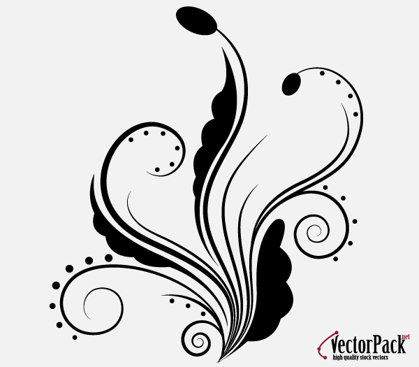 600x525 Free Floral Ornament Vector With Swirls Elements Free Vectors