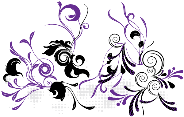 600x380 Vector Floral Swirls 123freevectors