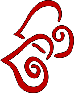 240x300 Red Swirly Hearts (Vertical) Clip Art
