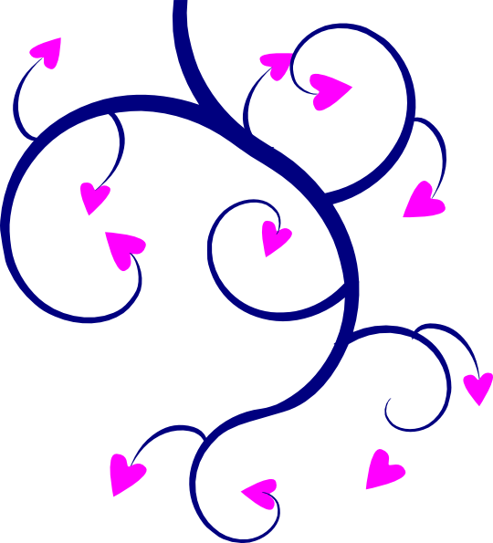 540x595 Swirl Hearts Clip Art