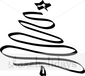 300x267 Swirl Christmas Tree Clipart