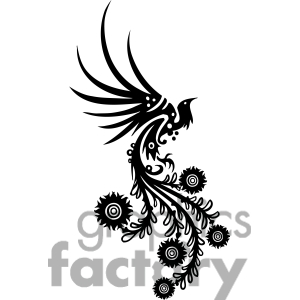 300x300 Phoenix Clipart Chinese Swirl Floral Design 079 Everything