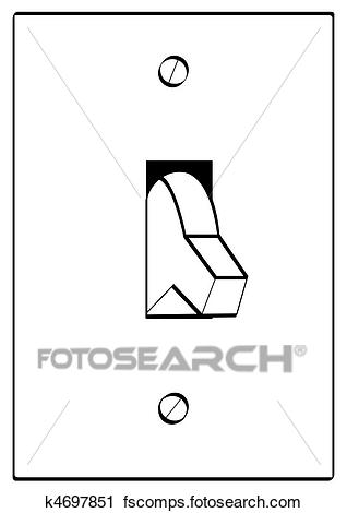 318x470 Clipart Of Outline Of Light Switch Turned To Off K4697851