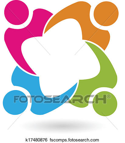 412x470 Clip Art Of Teamwork Swoosh People Logo Vector K17480876