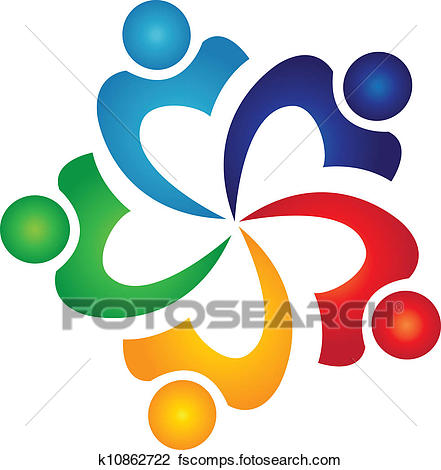 441x470 Clipart Of Teamwork Swoosh People Logo Vector K10862722