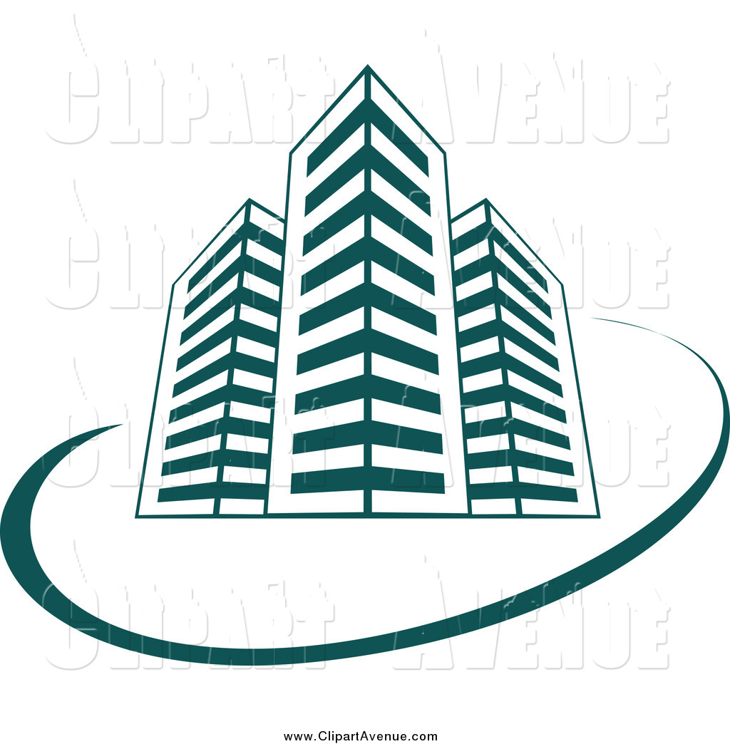 1024x1044 Avenue Clipart Of Teal Skyscraper Buildings And A Swoosh By Vector