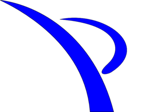 300x225 Blue Swoosh Kicker Clip Art