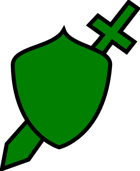 486x593 Green Sword And Shield Clip Art