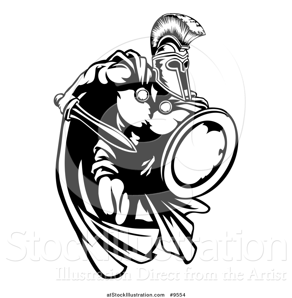 1024x1044 Vector Illustration Of Spartan Warrior Charging Forward