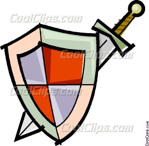 306x300 Sword And Shield Vector Clip Art