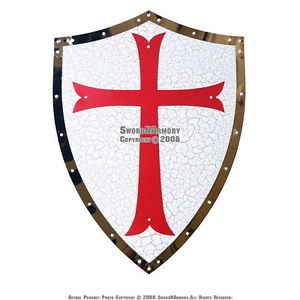 300x300 Medieval Knight Templar Crusader Metal Shield Armour With Red