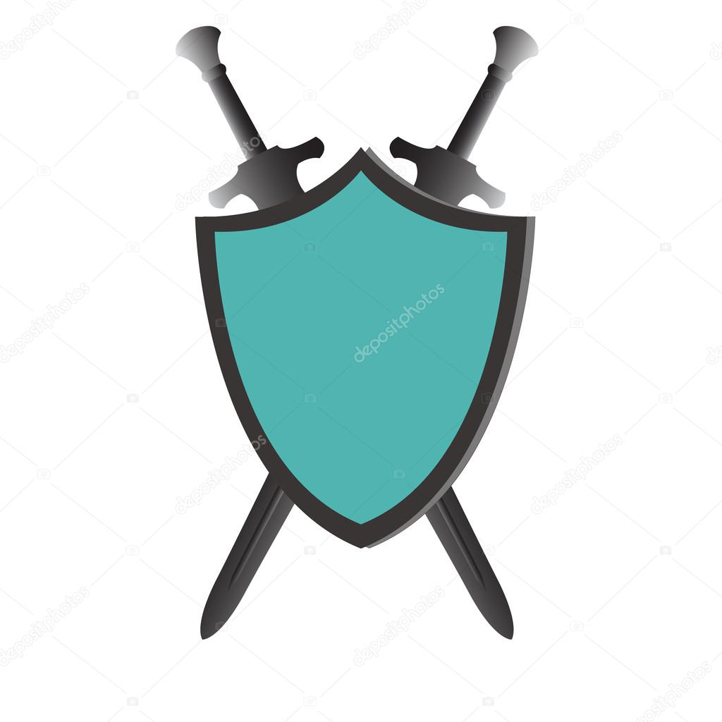1024x1024 Shield Sword Icon,vector, Flat,blue, Gray,protection,security