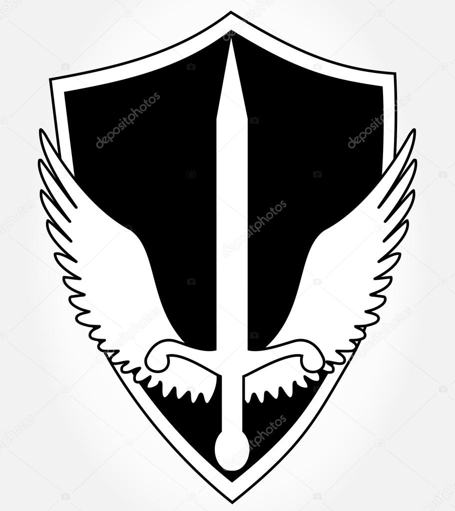 911x1023 Tattoo. Shield, Wings And Sword. Stock Vector Barcova.natalia