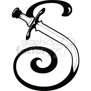 300x300 Royalty Free Letter S Sword 387731 Vector Clip Art Image