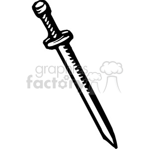 300x300 Royalty Free Black And White Sword 173701 Vector Clip Art Image