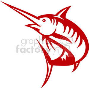 300x300 Royalty Free Red Swordfish Outline 388465 Vector Clip Art Image