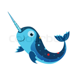 320x320 Cartoon Swordfish. Vector Clip Art Illustration With Simple