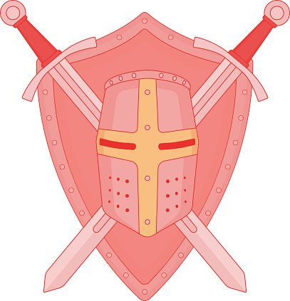 407x423 Two Crossed Swords Shield And Helmet Heraldry Emblem Premium
