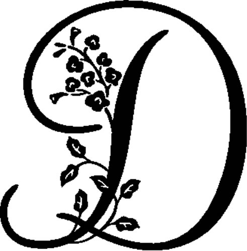 491x500 Fancy Letter D Clipart