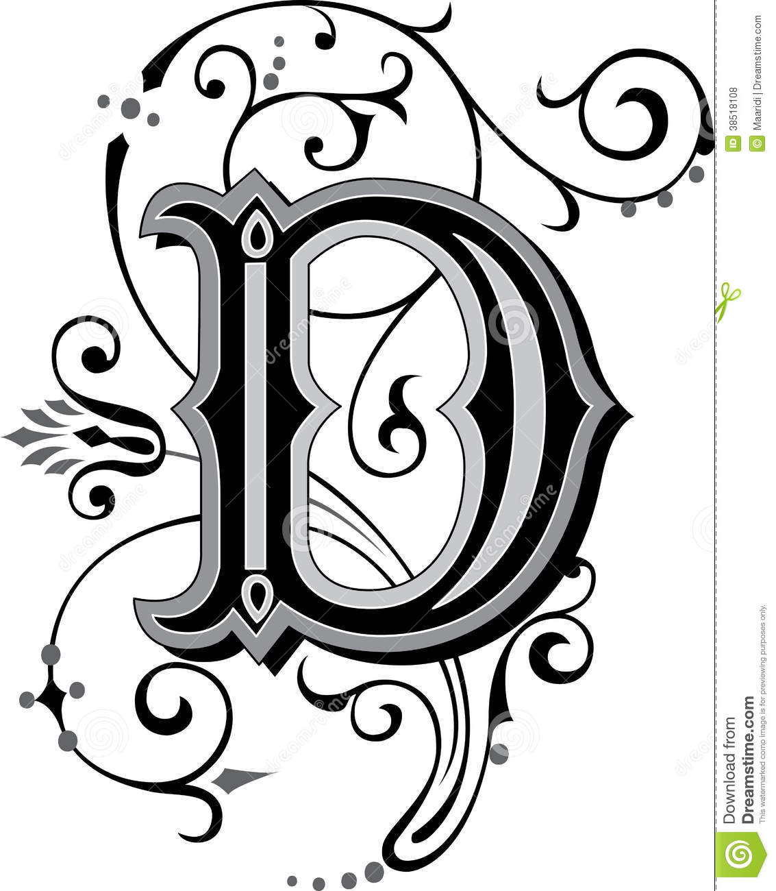 1133x1300 Fancy Letter D Clipart
