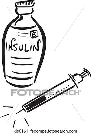 317x470 Clipart Of A Bottle Of Insulin And A Syringe Kle0151