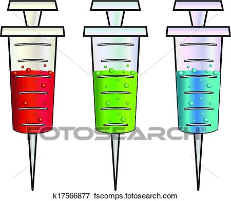 450x393 Clip Art Of Cartoon Syringes Rgb K17566877