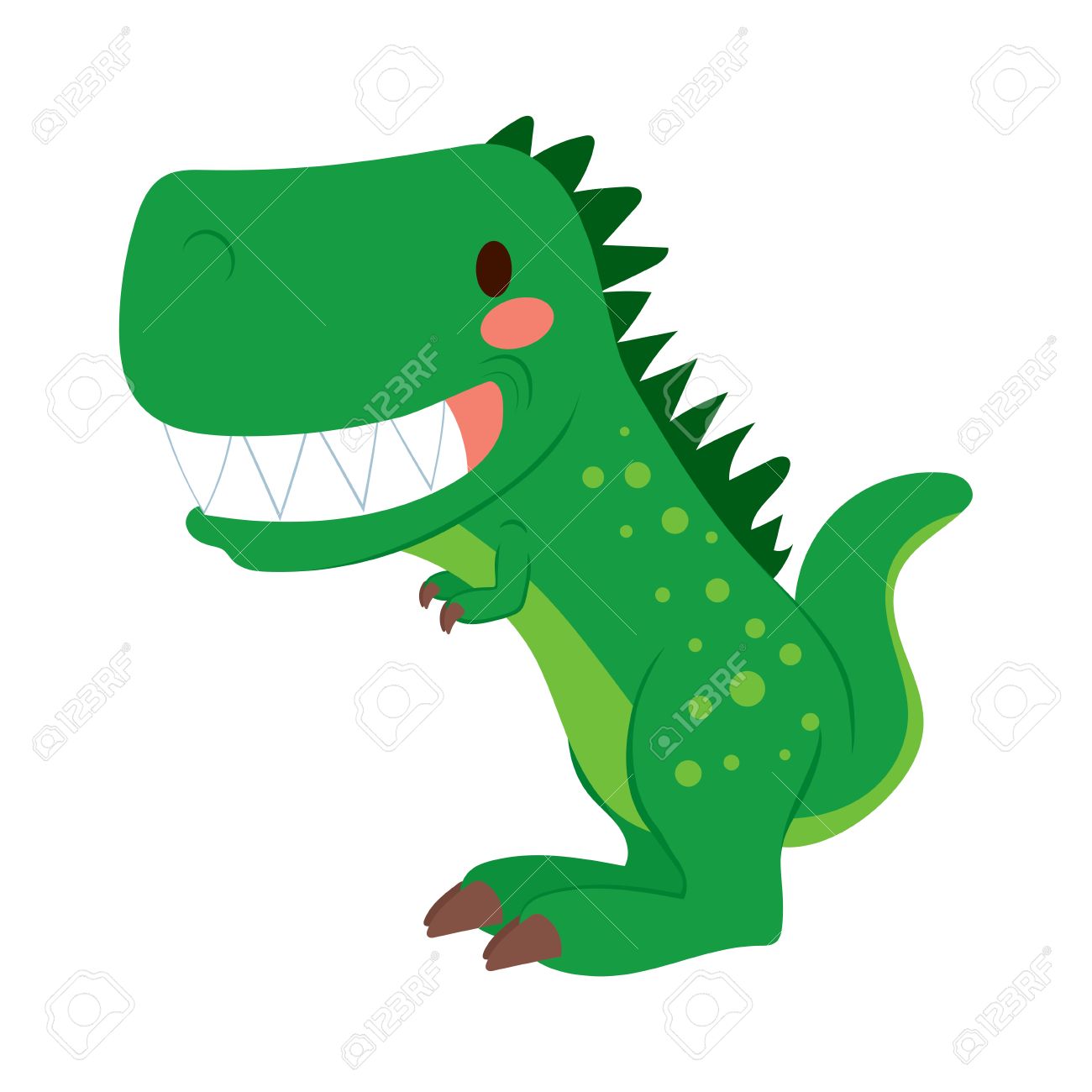 1300x1300 Funny Green Cartoon T Rex Dinosaur Toy Showing Teeth Royalty Free