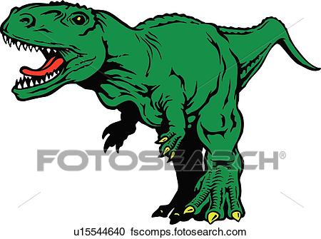 450x335 Clipart Of Illustration, Lineart, Animal, Dinosaur, Tyrannosaurus
