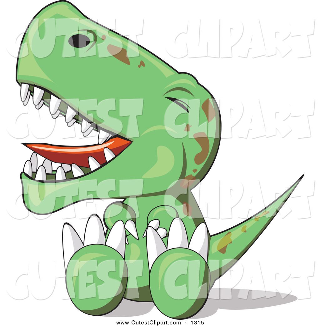 1024x1044 Clip Art Of A Fussy Baby Green T Rex Dinosaur Sitting On