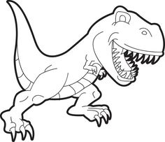 236x203 Free Online T Rex Colouring Page