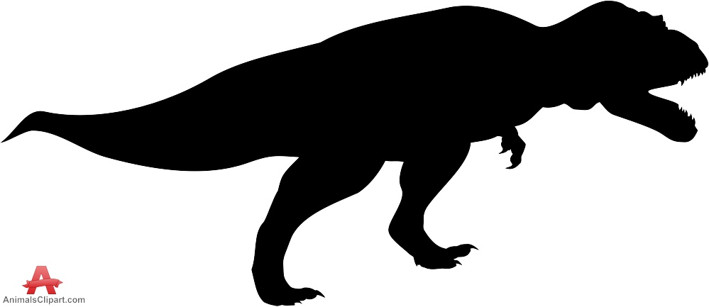 999x433 T Rex Dinosaur Silhouette Free Clipart Design Download