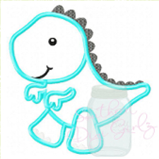 225x225 Cute T Rex Applique