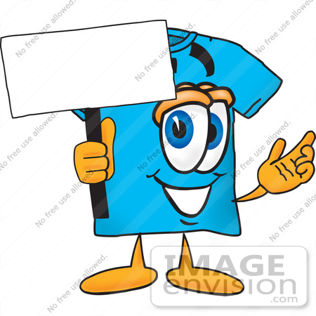 450x450 Clip Art Graphic Of A Blue Short Sleeved T Shirt Character Holding