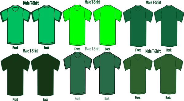 600x329 Six Green T Shirts Clip Art