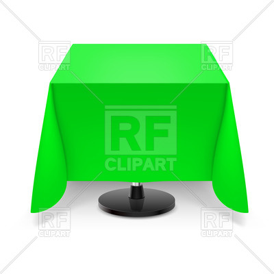 400x400 Square Dining Table With Green Tablecloth Royalty Free Vector Clip